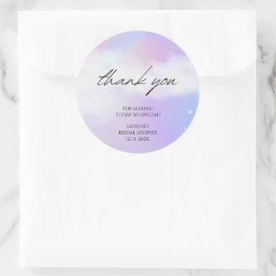 Tack Cloud 9 Pastel Gradient Bridal Shower Runt Klistermärke