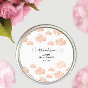Tack Cloud 9 Pastel Minimal Bridal Shower Runt Klistermärke