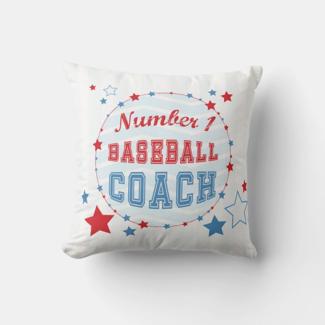 Tack, Coach All-Stars Baseball, Red, Blue Rand Kudde (Framsida)