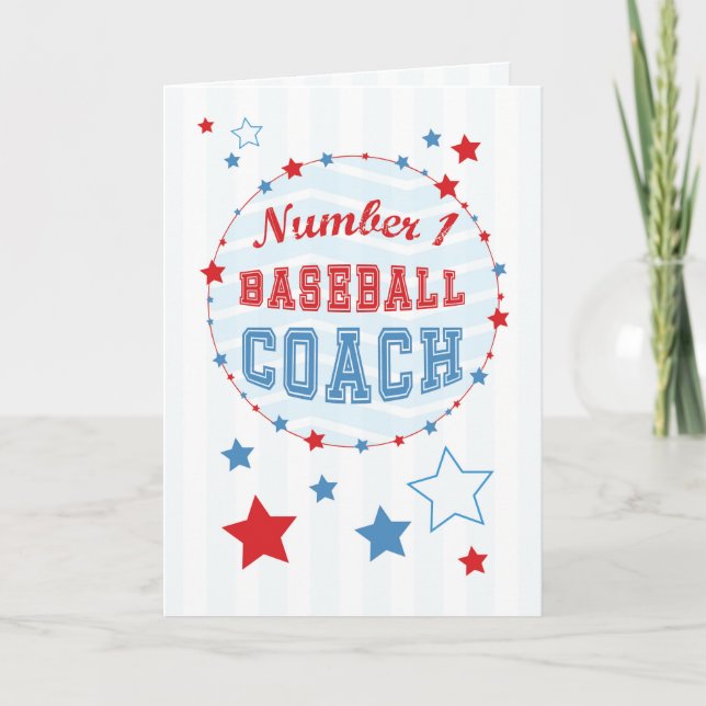 Tack, Coach All-Stars Baseball, Red, Blue Rand Tack Kort (Framsida)
