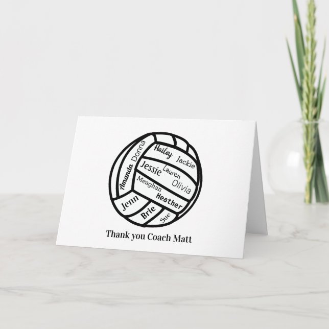 Tack Coach Custom Name Volleyball Card (Framsida)