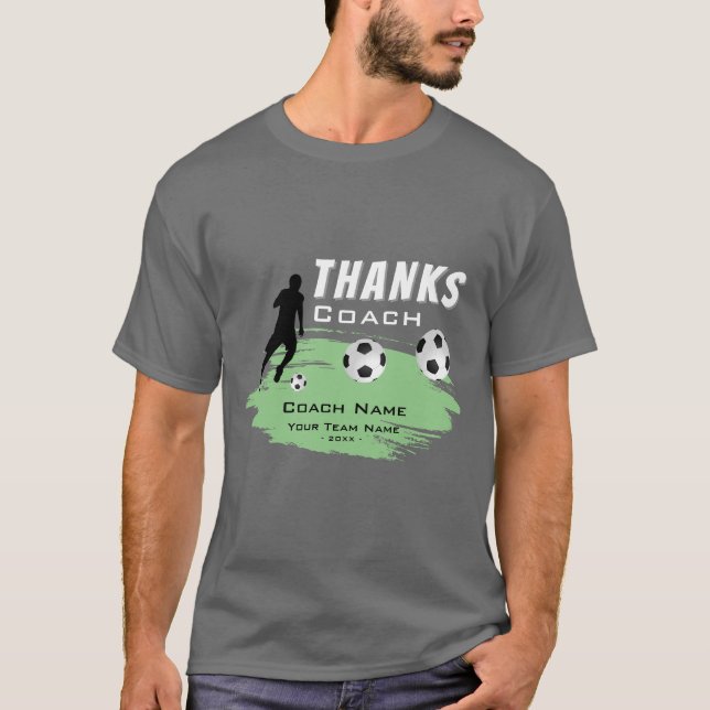 Tack, Coach Football Player. T Shirt (Framsida)