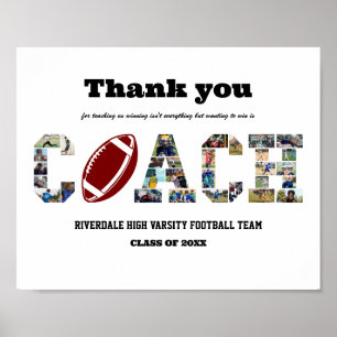 Tack Coach Football Team Photo Collage Poster
