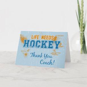 Tack Coach! Livslängden behöver Hockey-gratulation Kort