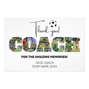 Tack, Coach Soccer Collage Fototryck