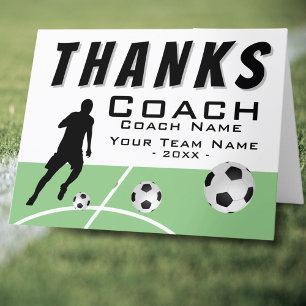 Tack, Coach Soccer Player Big tackto you Card Tack Kort