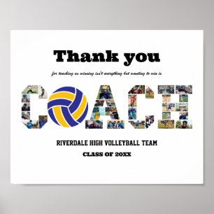 Tack Coach Volleyball Team Photo Collage Poster