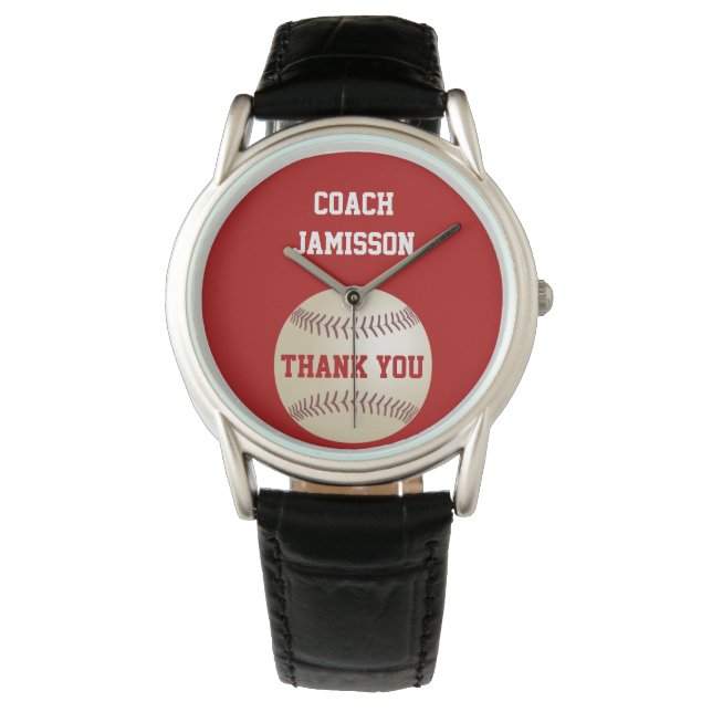 Tack Coach Wrist Watch Personlig, Baseball Armbandsur (Framsida)