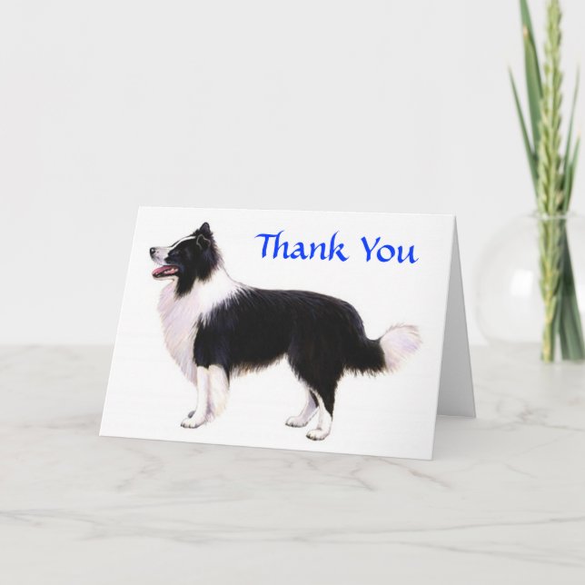 Tack Collie Greeting Card - Verse (Framsida)
