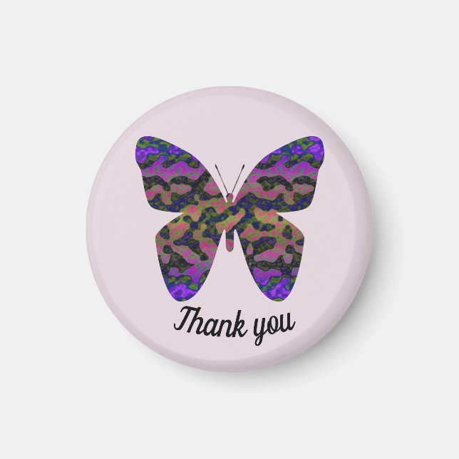 Tack Colorful Butterfly Pastel-uppskattning Magnet (Framsidan)