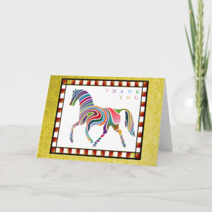 Tack Colorful Horse Pony med Gräns Gult Kort