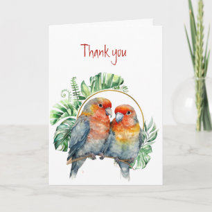 Tack, Colorful Parrots Love birds Kort