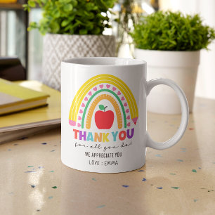 Tack Colorful Teacher-uppskattning Regnbåge Kaffemugg