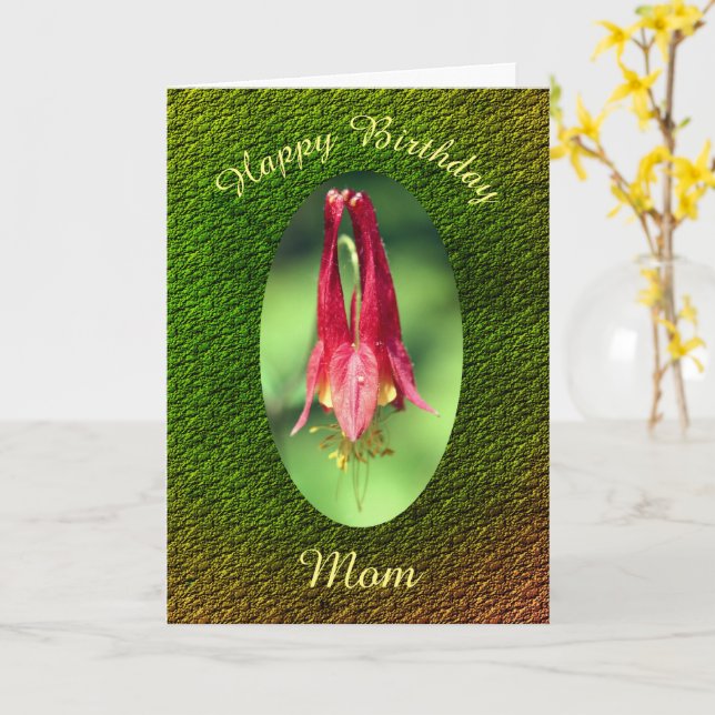 Tack Columbine Flower Birthday Kort (Gul blomma)