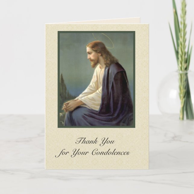Tack Condolence Sympathy Sorrowful Jesus (Framsida)