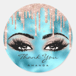 Tack Confetti Ro Glitter Eyelash Blue Runt Klistermärke