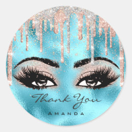 Tack Confetti Ro Glitter Eyelash Oceanen Runt Klistermärke