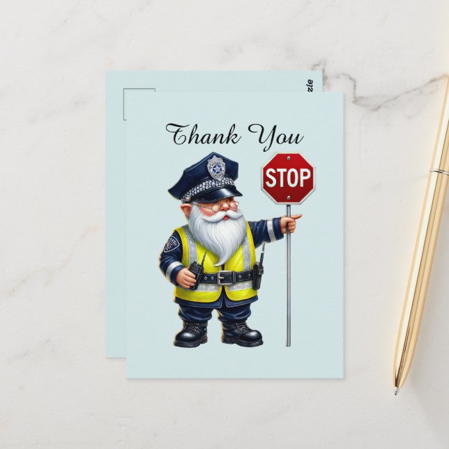 Tack coola polis  vykort (Fram/Back In Situ)