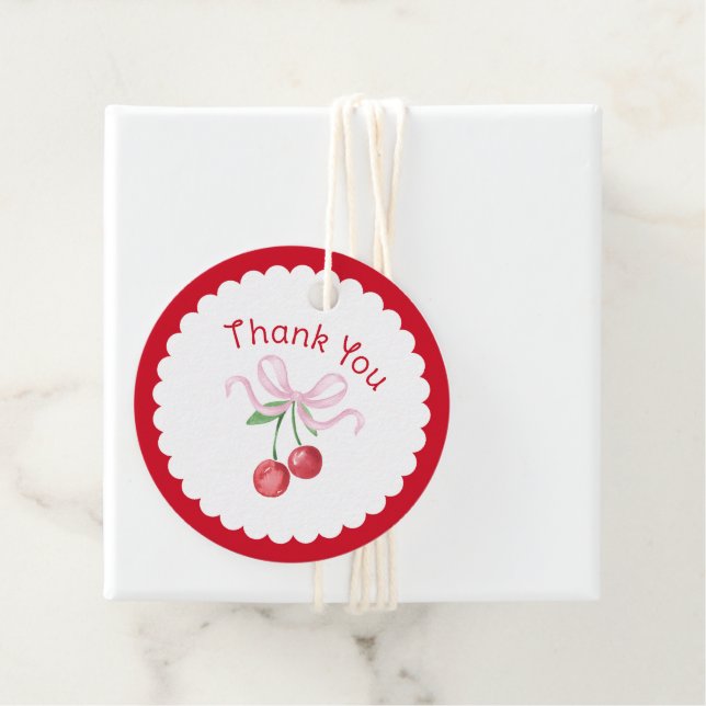 Tack Coquette Cherry Möhippa Gåvor Etiketter (På plats)