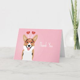 Tack Corgi Hund Valentines day Kort