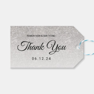 Tack Corporate Fundraiser Silver Glitter Presentetikett