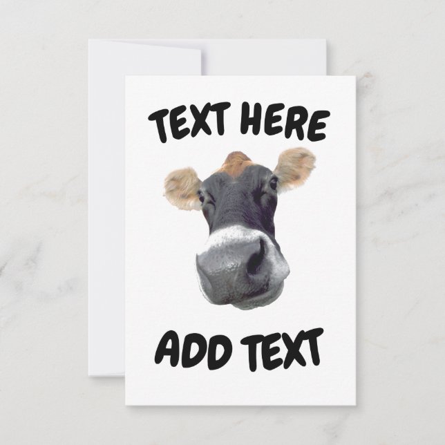 Tack, Cow Ansikte Tack Kort (Framsida)