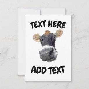 Tack, Cow Ansikte Tack Kort