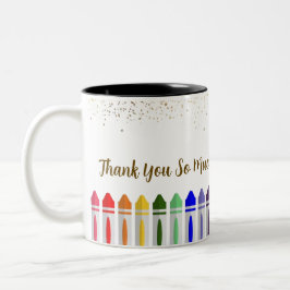 Tack Crayon Star-design för lärare Två-Tonad Mugg