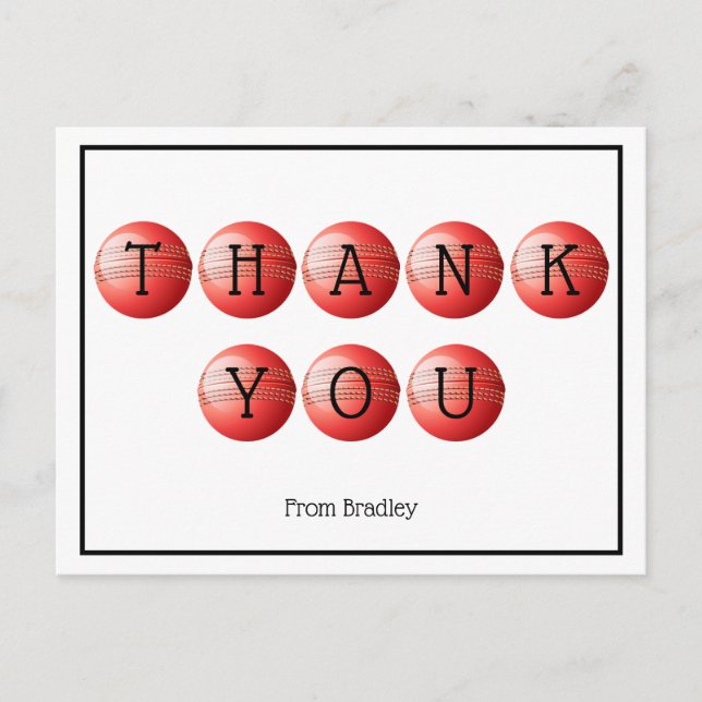 Tack Cricket Anpassningsbar Personlig Vykort (Framsida)