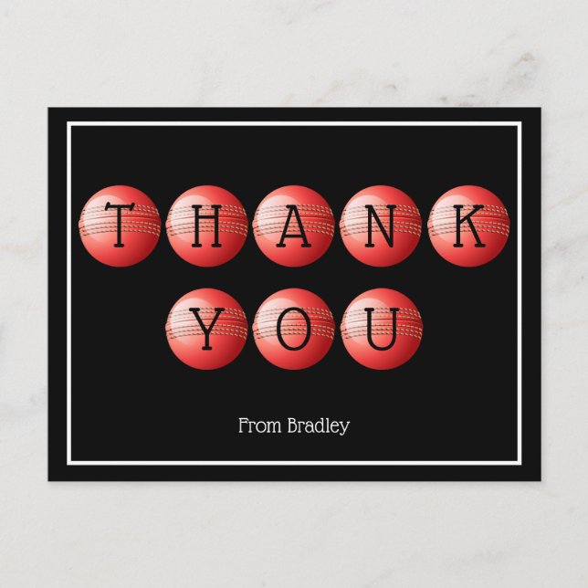 Tack Cricket Anpassningsbar Personlig Vykort (Framsida)