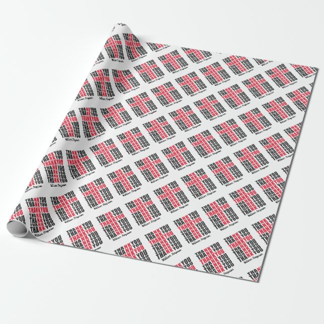 Tack Cross Art Kristet Presentpapper (Utrullad)