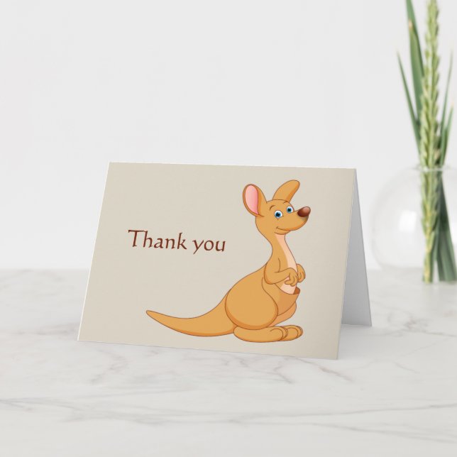 Tack Cute Australian Kangaroo Animal & Scripture Kort (Framsida)