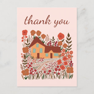 Tack Cute Farmhouse Blommor Höst Vykort