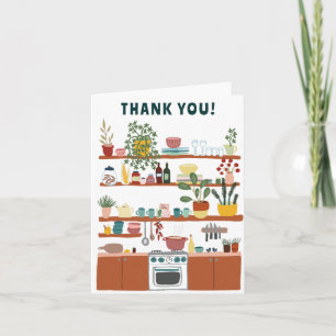 TACK Cute Kitchen Illustration Anpassningsbar Kort