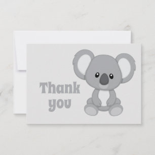 Tack Cute Koala Bear Tecknad Animal Kort