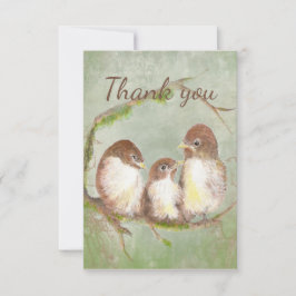 Tack Cute Little Bird Family Animal Art Kort