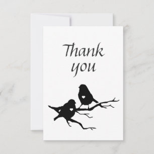 Tack Cute Little Bird Silhouette på Gren Kort