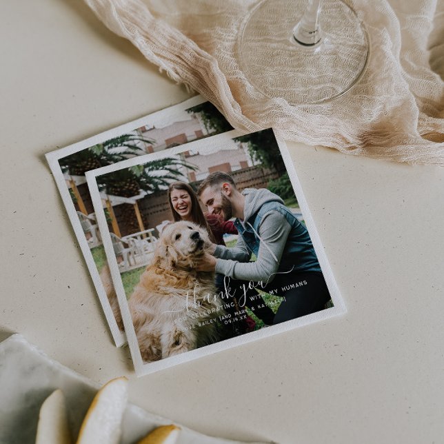 Tack | Cute Pet Bröllop Pappersservett (Skapare uppladdad)