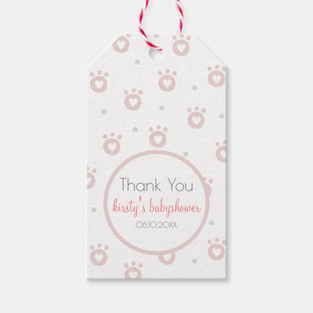 Tack | Cute Pet Tass Babydusch Gift-Märkre Presentetikett (Framsidan)
