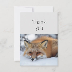Tack Cute Sleeping Red Fox Animal Kort