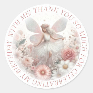 Tack Cute Söt Rosa Fairy Runt Klistermärke