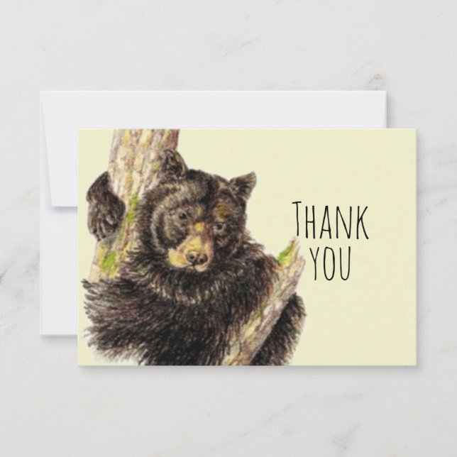 Tack Cute Watercolor Bear Hug Animal Art Kort (Framsida)