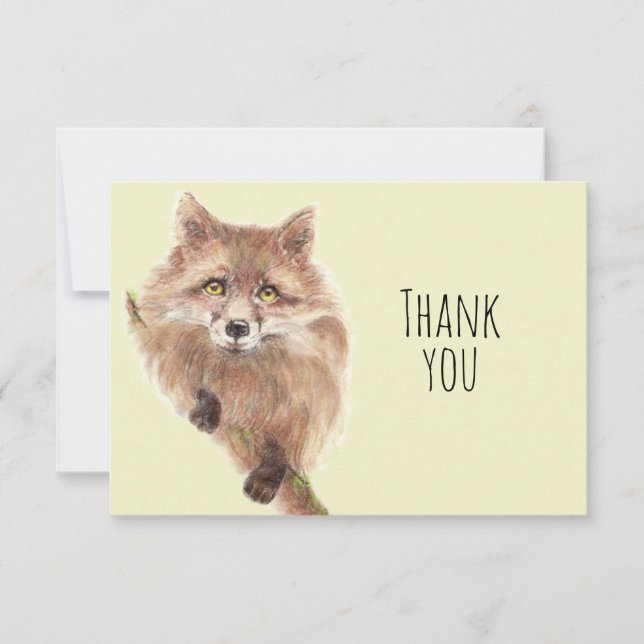 Tack Cute Watercolor Fox Animal Art Natature (Framsida)