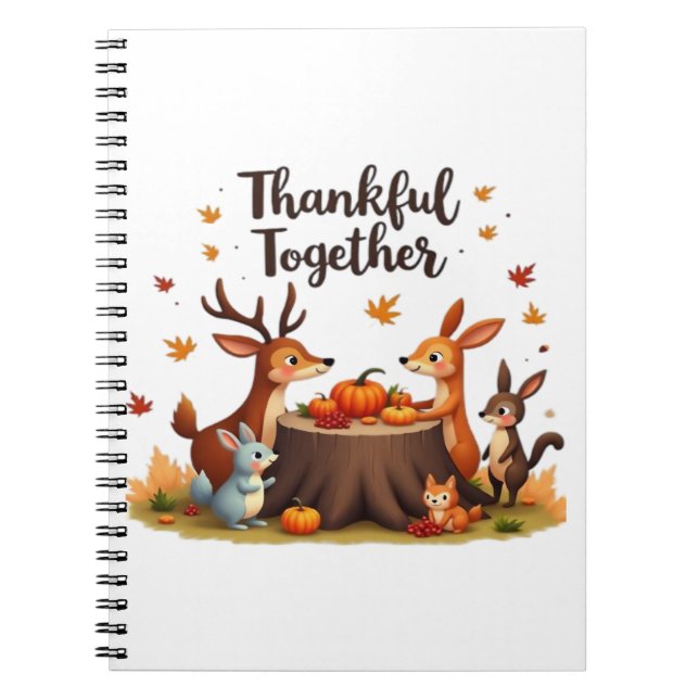 Tack - Cute Woodland Animals Thanksgi Anteckningsbok (Framsidan)
