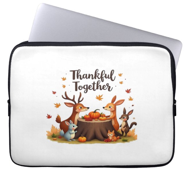 Tack - Cute Woodland Animals Thanksgi Laptop Fodral (Framsidan)