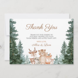 Tack Cute Woodland Bear Baby Shower-kort Kort