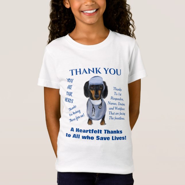 Tack Dachshund Konst T Shirt (Framsida)