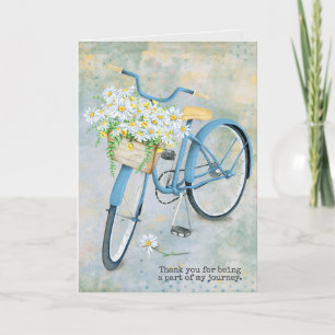 Tack daisy basket på blåcykel kort