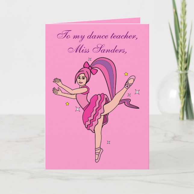 Tack Dance Teacher Card: Anpassade Kort (Framsida)