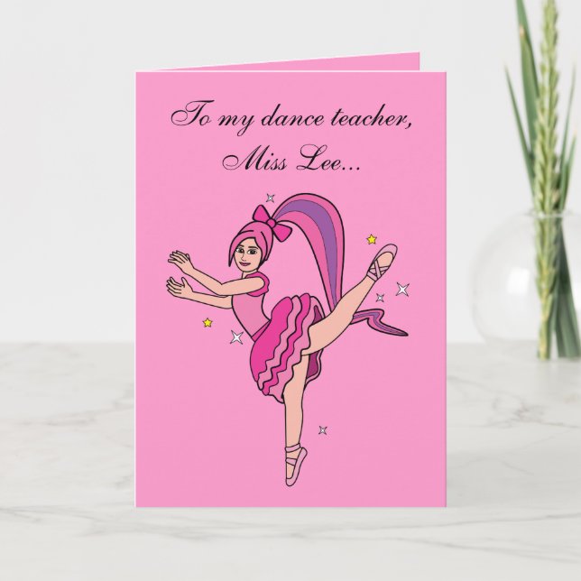 Tack Dance Teacher Card: Anpassade Kort (Framsida)